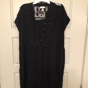 Black casual shirt dress
